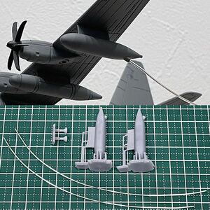 1/144 C-130 ドローグポッド 2個セット ドローグ付き ぴよファクトリー アメリカ軍 空中給油機 ハーキュリーズ 匿名配送 送料一律230円