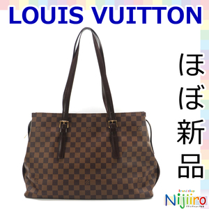 【極美品】ルイヴィトン　LOUIS VUITTON ダミエ　チェルシー トートバッグ　ハンドバッグ　ショルダーバッグ ブラウン　茶色