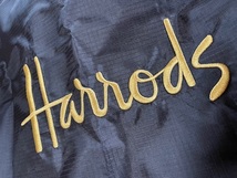 【新品紙タグ付き】Harrods　ハロッズ　折りたたみエコバッグ　黒　刺繍ロゴ_画像3
