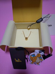 FENDI x FRGMT x POKMON ゴールドカラーメタル ネックレス アクセサリーポケモンフェンディ