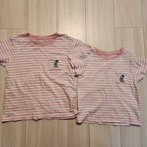 ユニクロ　ディズニー　ミニー　Tシャツ　姉妹お揃い