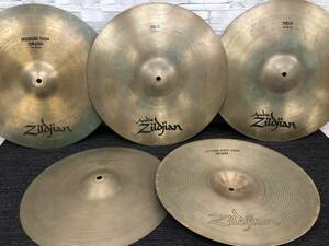 145☆Zildjian ジルジャン AVEDIS ZILDJIAN ビンテージ MEDIUM THIN CRASH 16インチ 40cm FIELD HI HAT 5枚セット まとめ売り シンバル