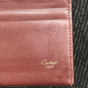 231☆Cartier Must de Cartier カルティエ マストドゥカルティエ カードケース パスケース 二つ折り ボルドー 写真追加有りの画像9