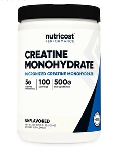 Nutricost クレアチン 一水和物（ノンフレーバー味）5000mg、非GMO、グルテンフリー
