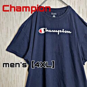 【H38】Champion プリントTシャツ【4XL】ネイビー