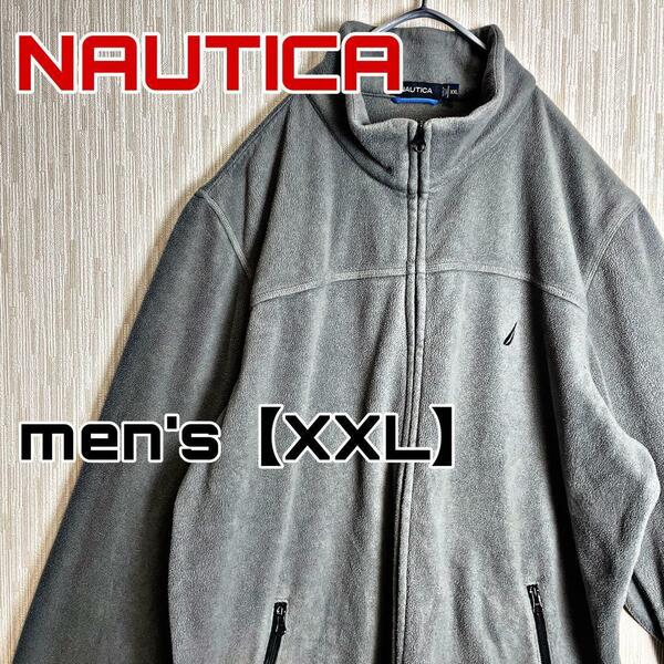 【H12】NAUTICA ジップフリース【XXL】グレー