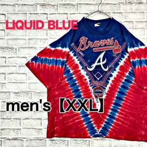 【G713】LIQUID BLUE 半袖タイダイプリントTシャツ【XXL】総柄