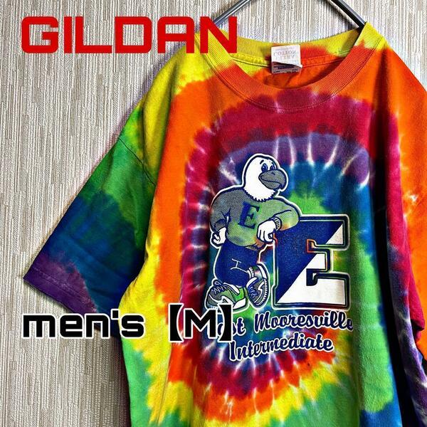 C920【GILDAN】半袖タイダイプリントTシャツ【M】総柄