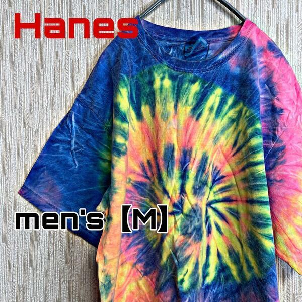 C937【Hanes】半袖タイダイTシャツ【M】総柄