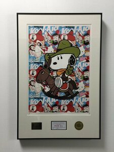 DEATH NYC 額付き 世界限定100枚 アートポスタ スヌーピー SNOOPY ウエスタン・カウボーイ 現代アート