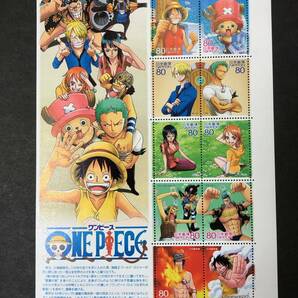 【貴重・レア】☆アニメヒーローヒロイン☆ 第15集 ONE PIECE ワンピース 2011.3.23  80円 × 10枚  切手シート 未使用の画像1