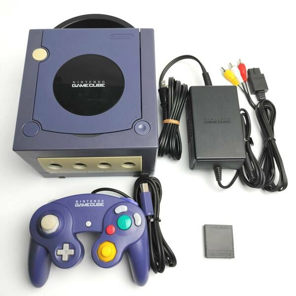 ★動作確認済み★ 送料無料 ゲームキューブ バイオレット 本体セット コントローラー メモリーカード251 GAME CUBE GC パープル