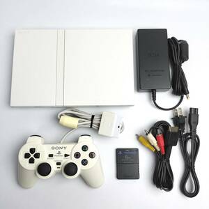 ★薄型★ 動作確認済み SCPH-77000 セラミックホワイト PS2 プレステ2 PlayStation2 SCPH 77000 CW ホワイト 薄型