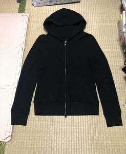 【wjk】ダブルジェイケイ simple parka ワッフル ダブルジップ パーカー S ブラック 日本製 定価25300円