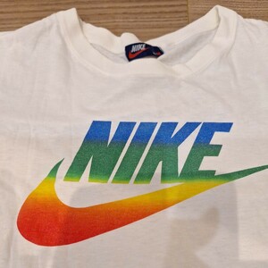 ヴィンテージ80′s NIKE 日本製 レインボーTシャツ/検ゴツナイキ 浮世絵 風車