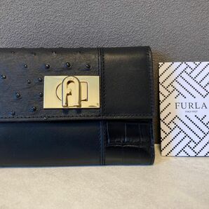 FURLA 3つ折り　財布　ブラック