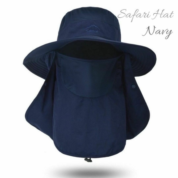 ネイビー　人気　サファリハット　日よけ帽子　超軽量　速乾　メッシュ　UVカット　紫外線対策　送料無料　アウトドア