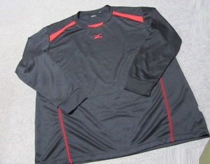 ★ミズノ 長袖Tシャツ（吸収速乾）５Lサイズ 黒赤