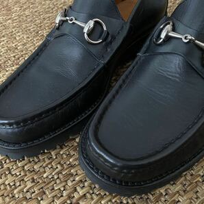 ほぼ未使用 GUCCI ホースビットローファー コマンドソール SIZE 9ハーフD 27.5㎝ Black グッチ の画像4