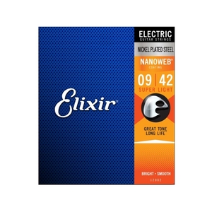 Elixir エレキギター弦 12002 NANOWEB SUPER LIGHT 09-42 正規品