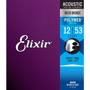 Elixir アコースティックギター弦 11050 80/20BRONZE POLYWEB Light 12-53 ライト 正規品