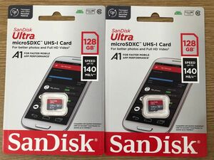 SandiskマイクロSDカード128GB 140mb/s 2枚セット