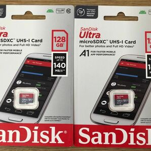 SandiskマイクロSDカード128GB 140mb/s 2枚セット