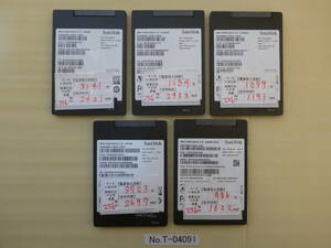 管理番号　T-04091 / SSD / SanDisk / 2.5インチ / 256GB / 5個セット / レターパック発送 / データ消去済み / ジャンク扱い
