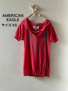 AMERICAN EAGLE カットソー　フード 半袖