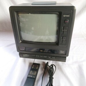 テレビデオ FUNAI リモコン付き 通電確認 ジャンク VHS ブラウン管テレビ 昭和レトロ DC12V対応の画像1