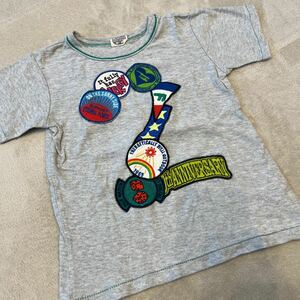 【F.o kids】グレー　ワッペン付き　半袖 Tシャツ カットソー　120