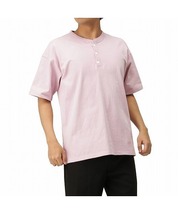 [新品] Goodwear ヘンリーネック半袖Tシャツ L ピンク グッドウェア _画像1