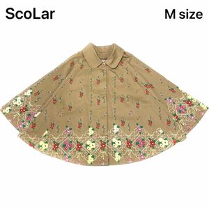 ScoLar　スカラー　ポンチョ　ケープ　コート　花柄　個性的　Mサイズ