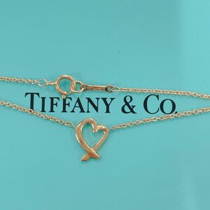 Tiffany ティファニー ネックレス　ラビングハート　K18YG イエローゴールド　750 2.3g