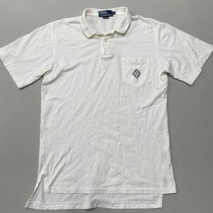 POLO RALPH LAUREN 半袖シャツ メンズ ヴィンテージ シングルステッチ Mサイズ 白 ホワイト 古着 ポロ ラルフローレン