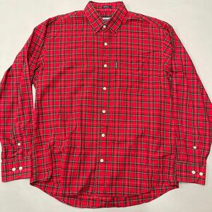 HOMERHICKAM チェックシャツ 長袖シャツ ボタンダウンシャツ 赤 レッド タータンチェック Lサイズ MADE IN USA アメリカ製 メンズ