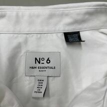 H&M ESSENTIALS No6 SLIM FIT 長袖シャツ エッセルシャルズ メンズ Mサイズ 白 ホワイト ワイシャツ_画像3