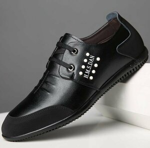 メンズ スニーカー インソール シークレットシューズ 紳士靴 ドライビングシューズ 色/サイズ選択可 24~27cm 黒 25cm