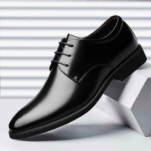 2色　メンズシークレットシューズ ビジネスシューズ 靴 紳士靴 6cmUP 背が高くなる 走れる 歩きやすい 23.5～26.5cm