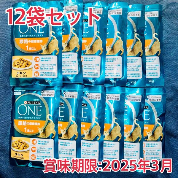 ピュリナワン 尿路の健康維持 1歳以上 チキン グレービー仕立て 70g×12袋