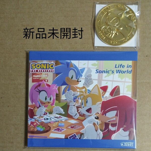 新品の特典コインとCDセット　ソニック30周年コイン、Life in Sonic's World　ソニックカラーズ アルティメット