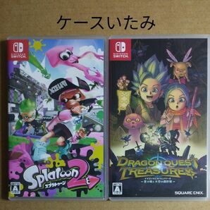 Switch 人気作2本セット　スプラトゥーン2、ドラゴンクエスト トレジャーズ　ただし、2本ともケースいたみ