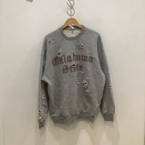 FREAK’S STORE フリークスストア oklahoma state オクラホマステイトダメージスウェット　ダメージ　グレー　657936