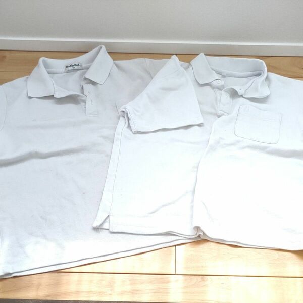 制服 白半袖ポロシャツ 160cm