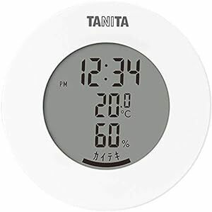 タニタ 温湿度計 時計 温度 湿度 デジタル 卓上 マグネット ホワイト TT-585 W