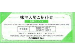 ★リトルワールド　日本モンキーパーク　南知多ビーチランド　ご招待券×1枚★名鉄インプレス★名古屋鉄道株主優待★2024/7/15まで★即決