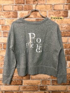 ROPE Rope lady's reverse side wool sweat pull over sweatshirt M. gray cotton 