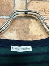 JOURNAL STANDARD ジャーナルスタンダード レディース ボーダー プルオーバーカットソー 日本製 F 緑紺 コットン_画像2