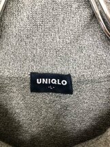 UNIQLO ユニクロ メンズ ハーフジップ パイル地 半袖ポロシャツ L グレー 綿ポリエステル_画像2