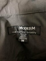 MODERM メンズ ジップ シャツ 半袖ジャケット M ダークグレー ポリエステルコットン_画像3